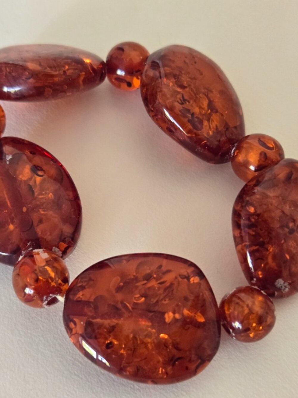 Chunky Amber Stretch Bracelet